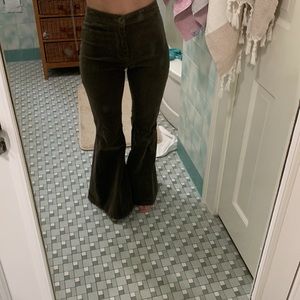 Size 25 dark olive corduroy bell bottoms